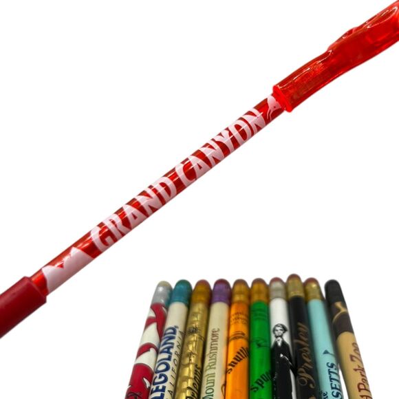 VTG Novelty Tourist Pen Pencil Acrylic Lego Land Elvis Sea World Metallic Lot 11 - Picture 5 of 12